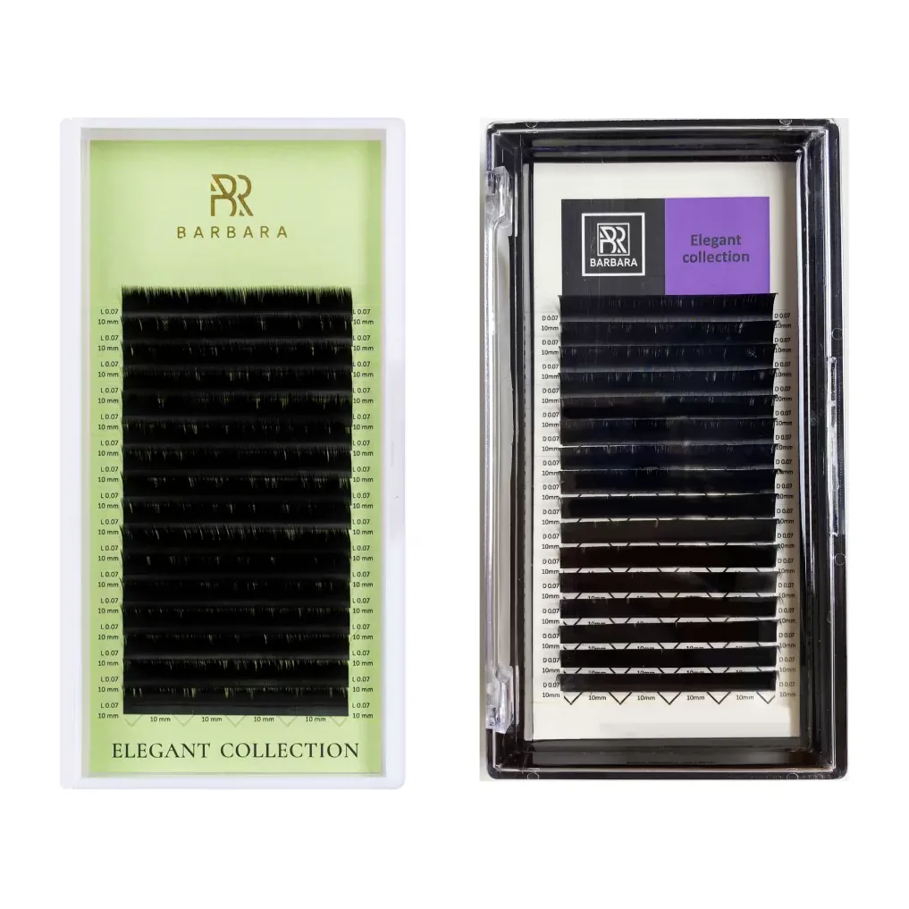 Чёрные ресницы BARBARA "Elegant" изгиб L (L 0.07 08mm)