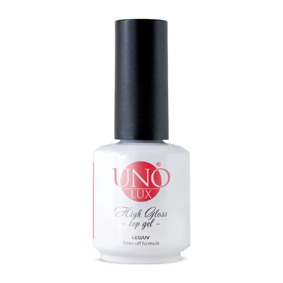 Верхнее покрытие "Uno Lux High Gloss Top Coat", 15мл. / 16 гр. без липкого слоя