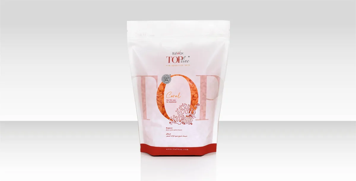 Воск горячий (пленочный) ITALWAX Top Line Coral (Коралл) гранулы 100гр №30 МАРКЕТЫ