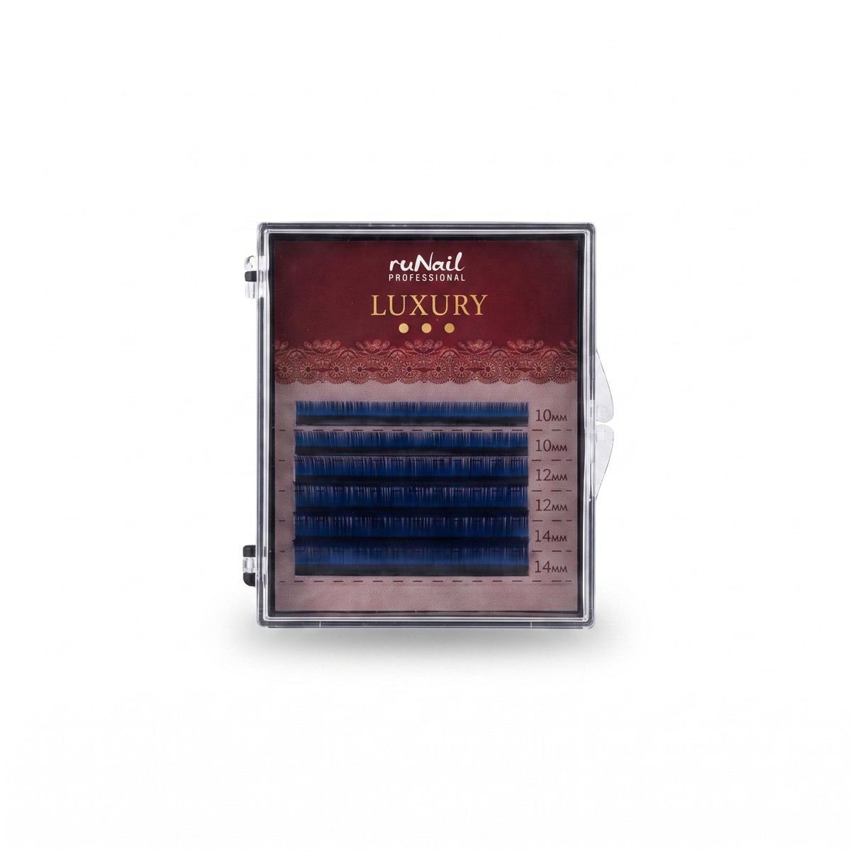 Ресницы для наращивания Luxury, Ø 0,15 мм, Mix C, (№10,12,14), цвет: черно-синий, 6 линий