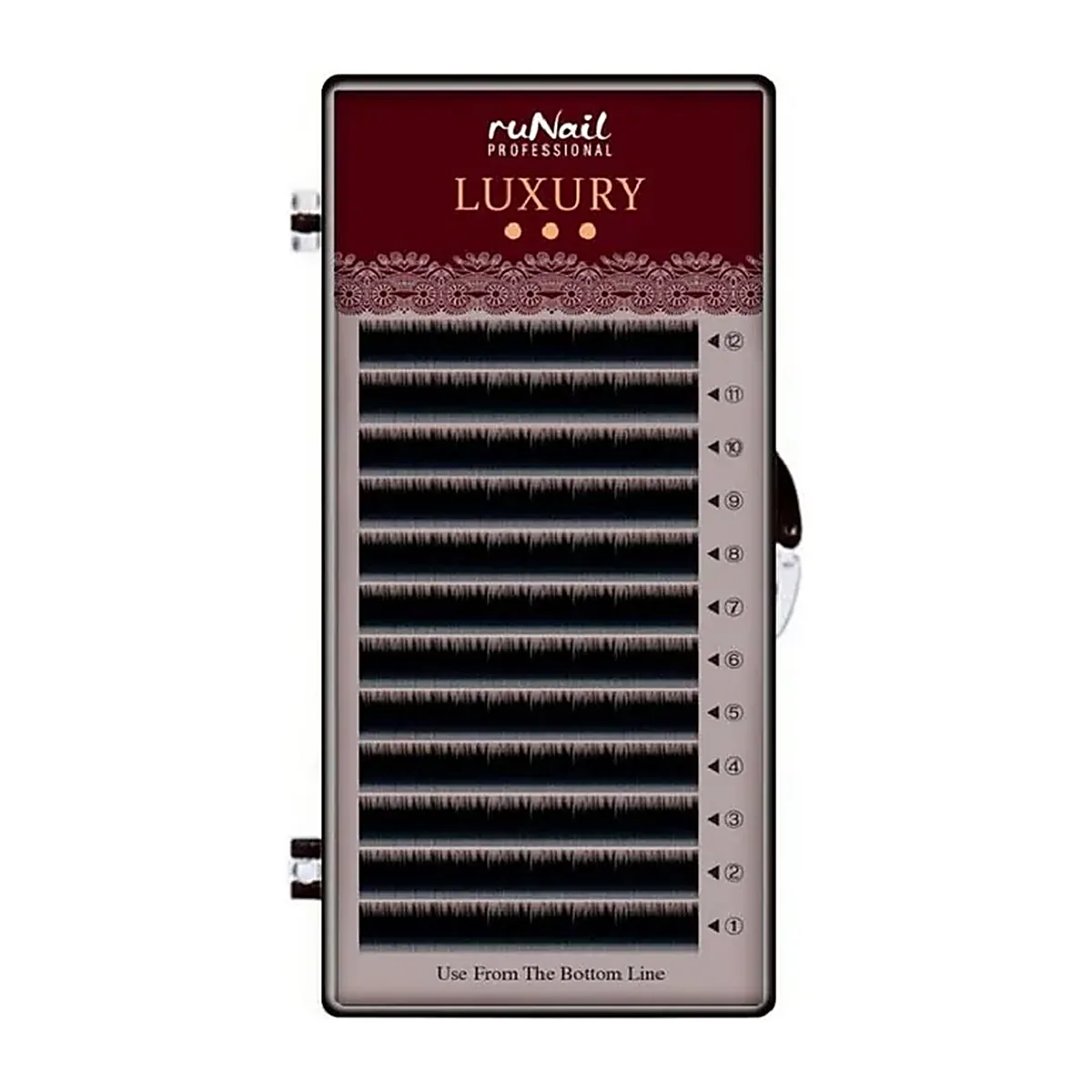 Ресницы для наращивания Luxury, Ø 0,15 мм, №13, изгиб С, 12 линий