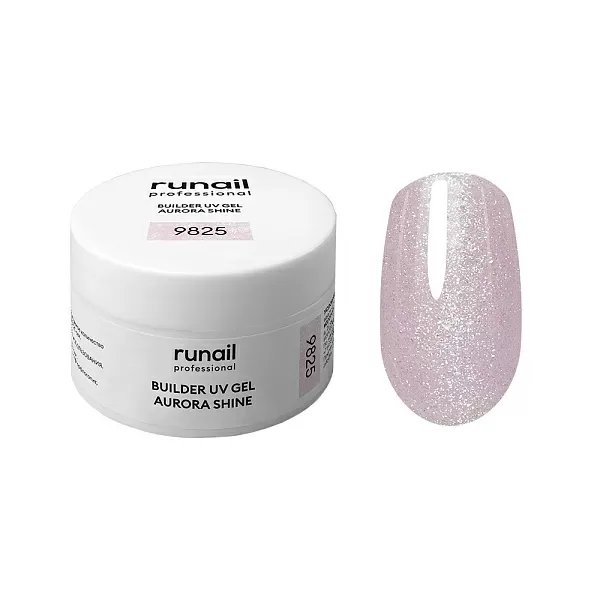 Моделирующий УФ-гель c шиммером BUILDER UV GEL AURORA SHINE, 15г №9825