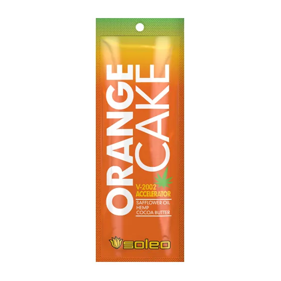 САШЕ Soleo ORANGE CAKE Ускоритель загара c малом Сафлора, экстрактом конопли, маслом какао 15 мл