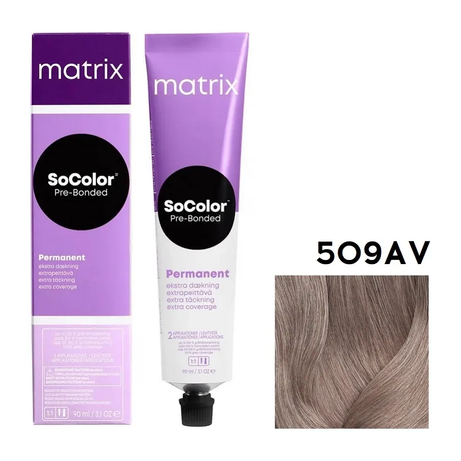 MATRIX SOCOLOR beauty 509 AV Очень светлый блондин пепельно-перламутровый 90 мл