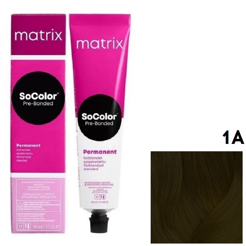 MATRIX SOCOLOR beauty 1 А Иссиня-черный пепельный 90 мл