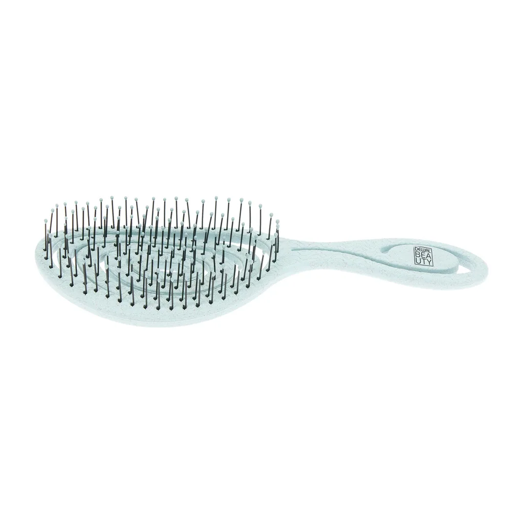 Щетка Dewal Beauty серия "Eco-Friendly", продувная, с нейлоновым штифтом, форма улитка , цвет голубо