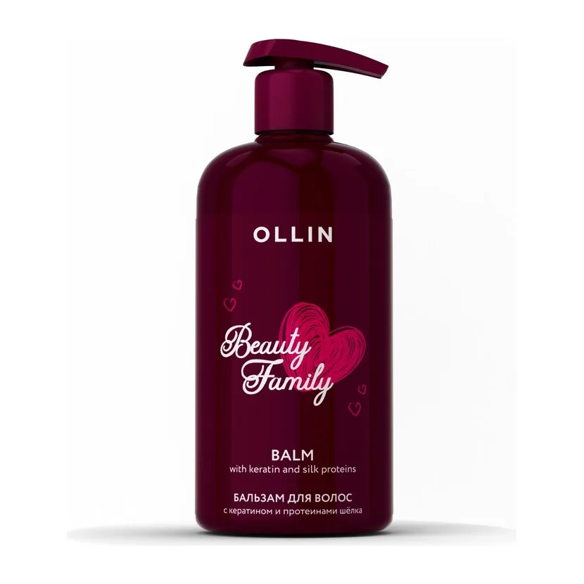 OLLIN BEAUTY FAMILY Бальзам для волос с кератином и протеинами шёлка 500мл САЛОНЫ