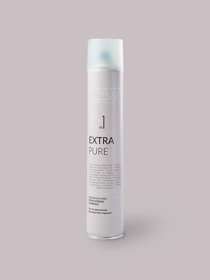 Лак Экстрасильный без отдушки PURE, 500 мл DEW PROFESSIONAL