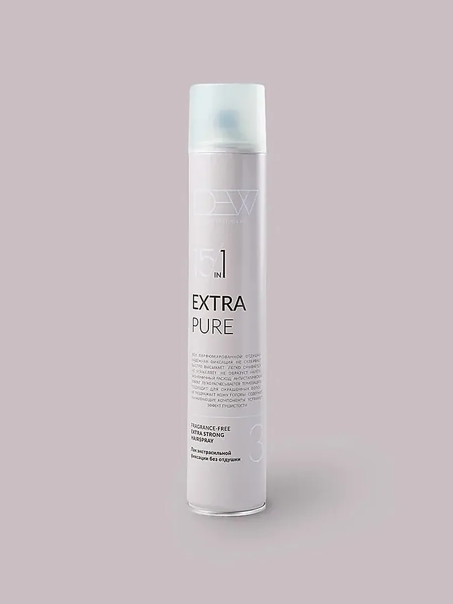 Лак Экстрасильный без отдушки PURE, 500 мл DEW PROFESSIONAL