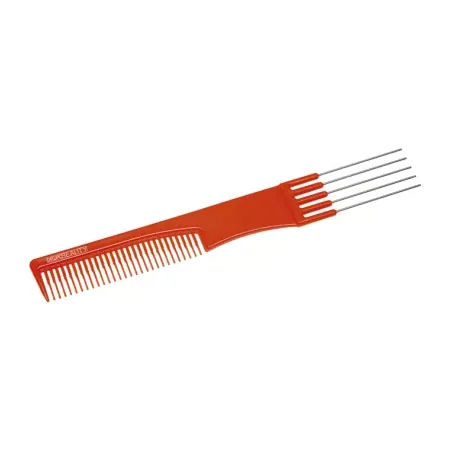 Расческа Dewal Beauty для начеса с металлическими зубцами, оранжевая  19,0 см