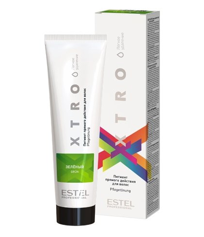 Пигмент прямого действия для волос XTRO WHITE Зеленый, 100 мл (легкое удаление)