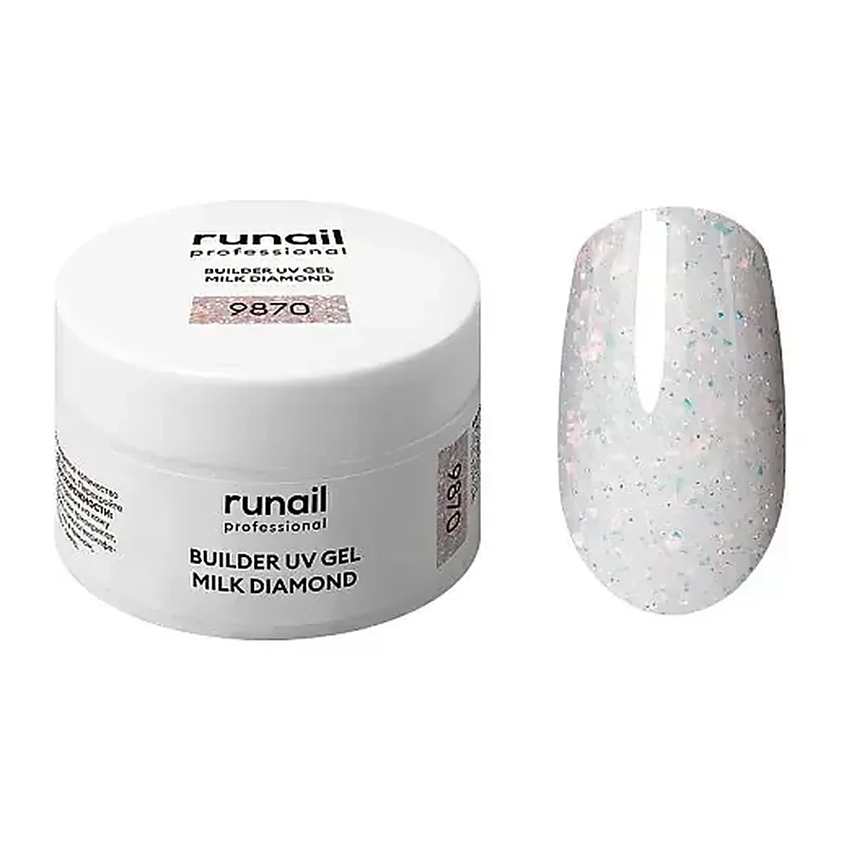 Моделирующий УФ-гель светоотражающий BUILDER UV GEL MILK DIAMOND, 15г №9870