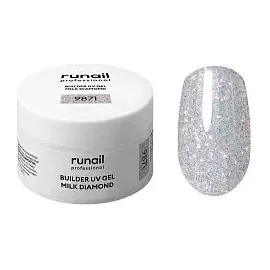 Моделирующий УФ-гель светоотражающий BUILDER UV GEL MILK DIAMOND, 15г №9871